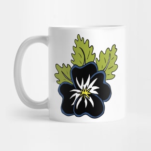 Single wild pansy cartoon flower illustration Mug